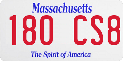 MA license plate 180CS8