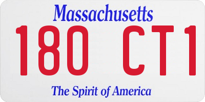 MA license plate 180CT1