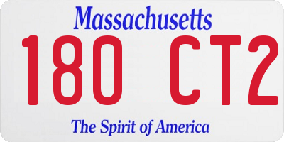 MA license plate 180CT2
