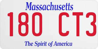 MA license plate 180CT3