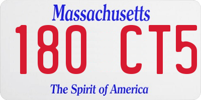 MA license plate 180CT5
