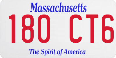 MA license plate 180CT6