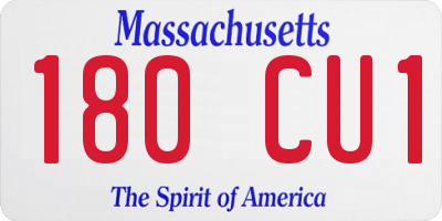 MA license plate 180CU1