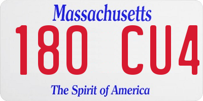 MA license plate 180CU4
