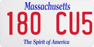 MA license plate 180CU5