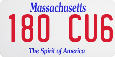 MA license plate 180CU6