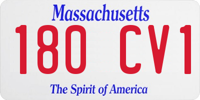 MA license plate 180CV1