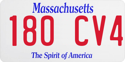 MA license plate 180CV4