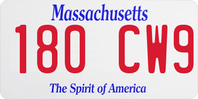 MA license plate 180CW9