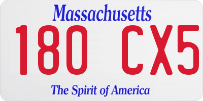 MA license plate 180CX5