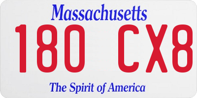 MA license plate 180CX8