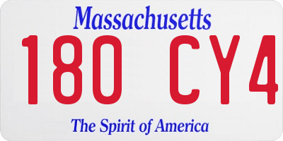 MA license plate 180CY4