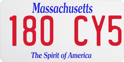 MA license plate 180CY5