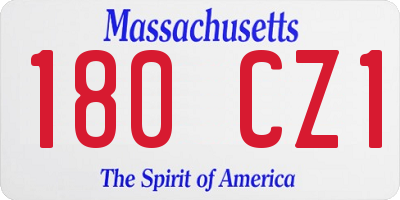 MA license plate 180CZ1