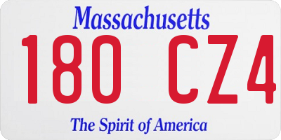 MA license plate 180CZ4