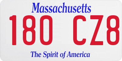 MA license plate 180CZ8