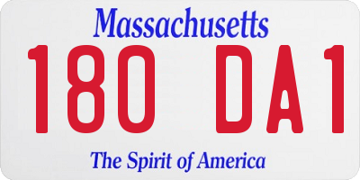 MA license plate 180DA1