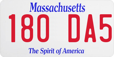 MA license plate 180DA5