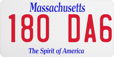 MA license plate 180DA6