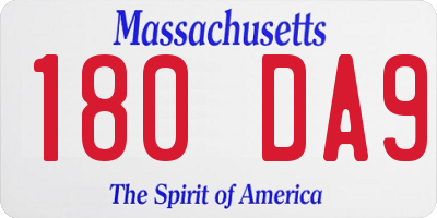 MA license plate 180DA9