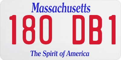 MA license plate 180DB1