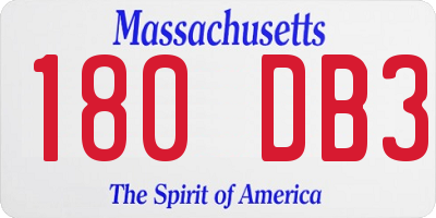 MA license plate 180DB3