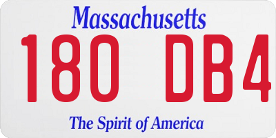 MA license plate 180DB4