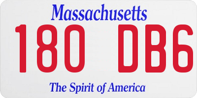 MA license plate 180DB6