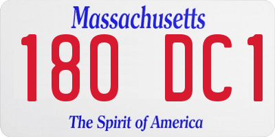 MA license plate 180DC1