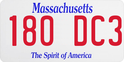 MA license plate 180DC3