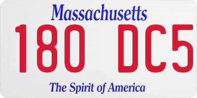 MA license plate 180DC5