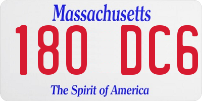 MA license plate 180DC6
