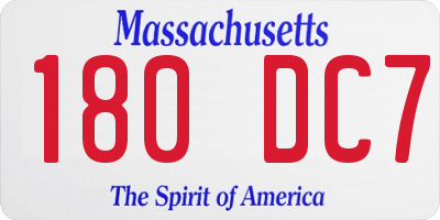 MA license plate 180DC7