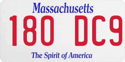 MA license plate 180DC9