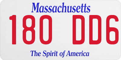 MA license plate 180DD6
