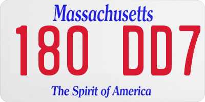 MA license plate 180DD7