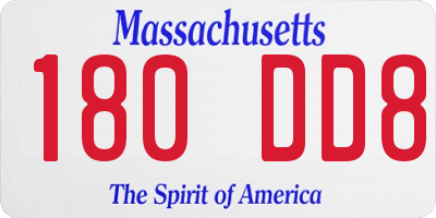 MA license plate 180DD8