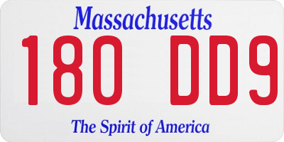 MA license plate 180DD9