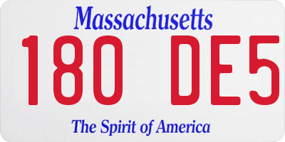 MA license plate 180DE5