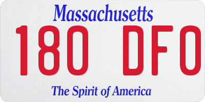 MA license plate 180DF0