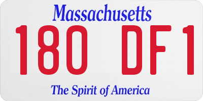 MA license plate 180DF1