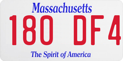 MA license plate 180DF4