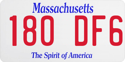 MA license plate 180DF6