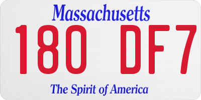 MA license plate 180DF7