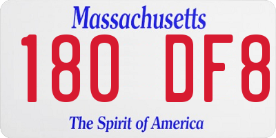 MA license plate 180DF8