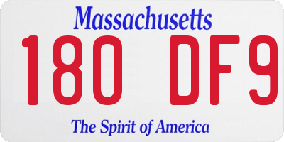 MA license plate 180DF9