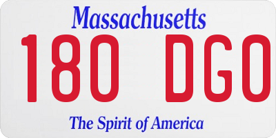 MA license plate 180DG0