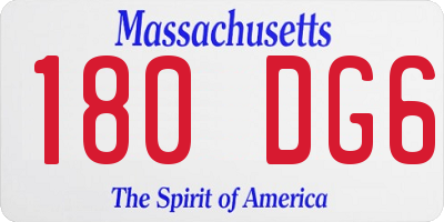 MA license plate 180DG6