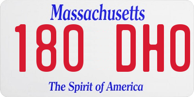 MA license plate 180DH0