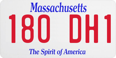 MA license plate 180DH1